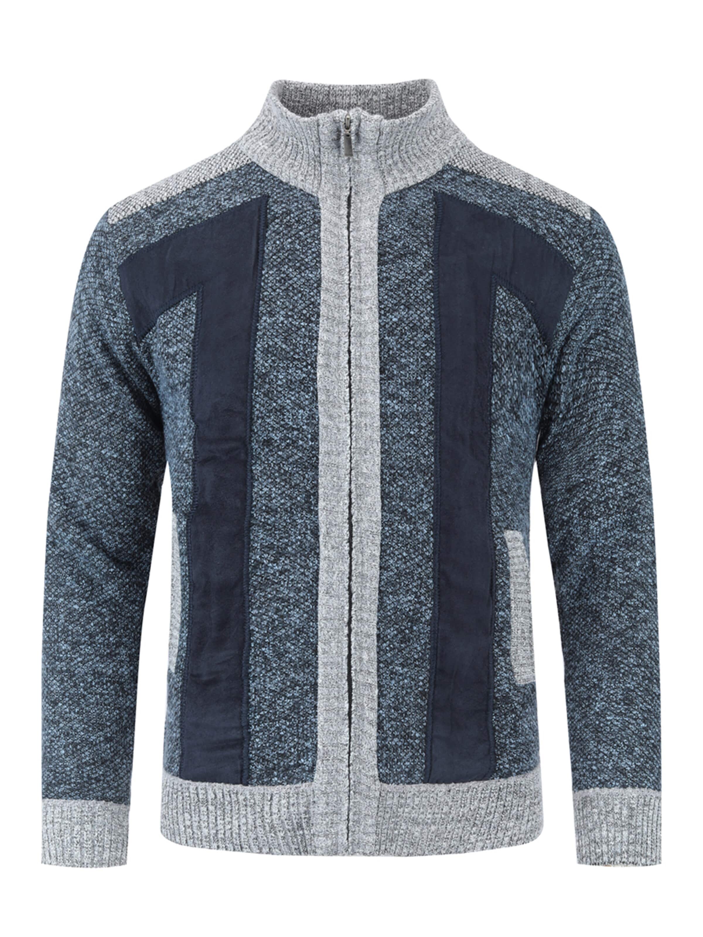 YOUTHUP Strickjacke 'Verarbeitung'‌‌‌‌‌‌‌‌‌‌ in Blau: Vorderseite