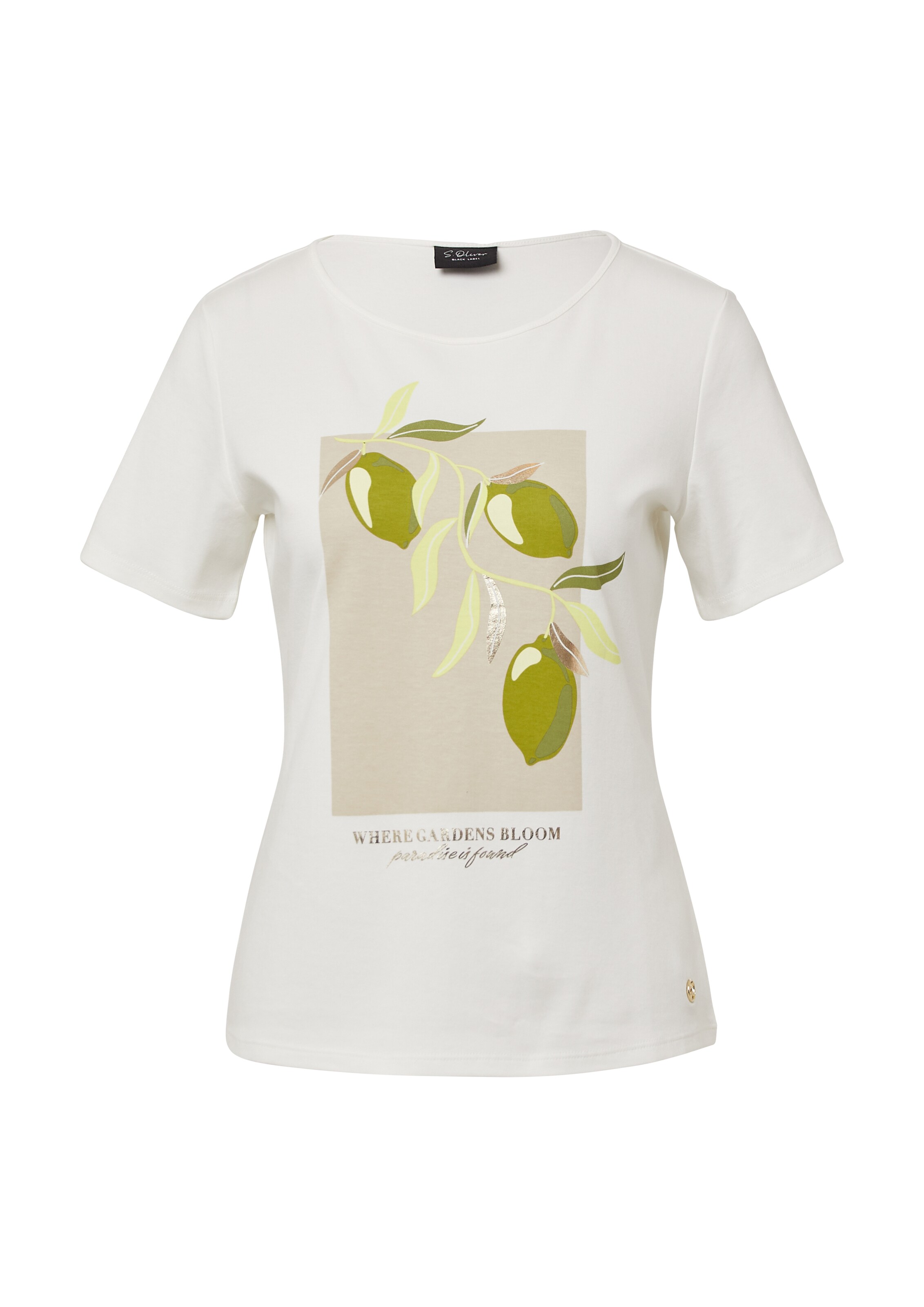 T-shirt s.Oliver BLACK LABEL en blanc : devant