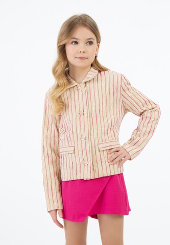 Blazer di faina in rosa: frontale