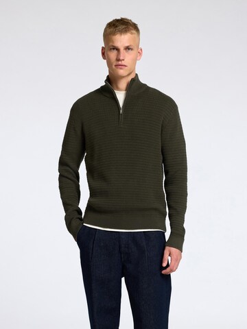 Pull-over 'SLHTheo' SELECTED HOMME en vert : devant