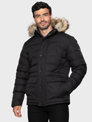 Threadbare Winter Jacket 'Carrow' in Black: front
