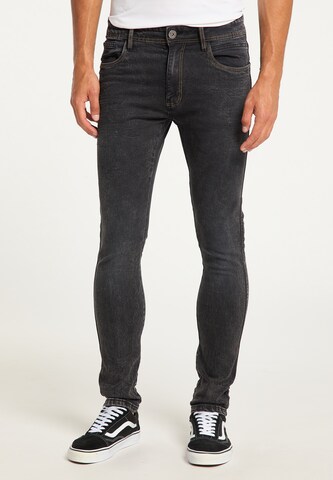 MO Slimfit Jeans in Zwart: voorkant