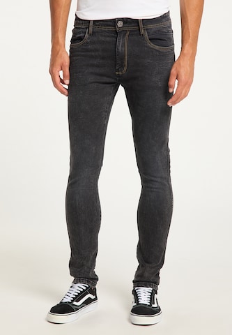 MO Slimfit Jeans in Zwart: voorkant