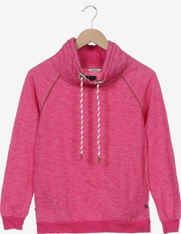 ONLY Sweatshirt & Zip-Up Hoodie in XS in Pink: front