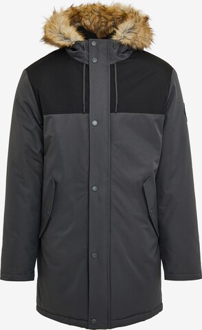 Threadbare Winter Jacket 'Parkston' in Grey: front