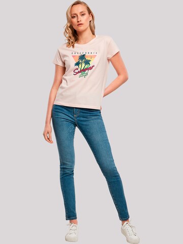 T-shirt 'California Palmen Retro' F4NT4STIC en rose