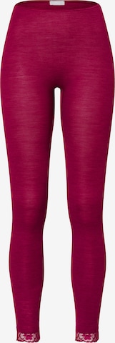 Hanro Leggings ' Woolen Lace ' in Red: front