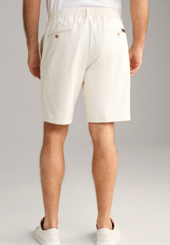 JOOP! Regular Pleat-Front Pants 'Dinghy' in White