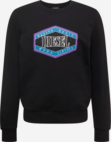 DIESEL Sweatshirt 'Ginn' in Black: front