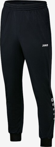 JAKO Tapered Workout Pants in Black: front