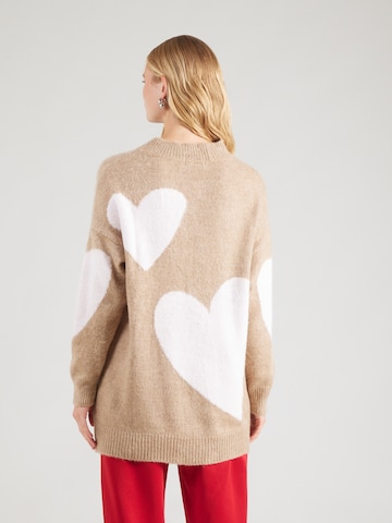 miss goodlife - Jersey 'Big Hearts' en beige