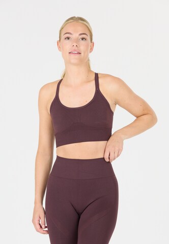 Athlecia Bustier Sport-BH in Braun: Vorderseite