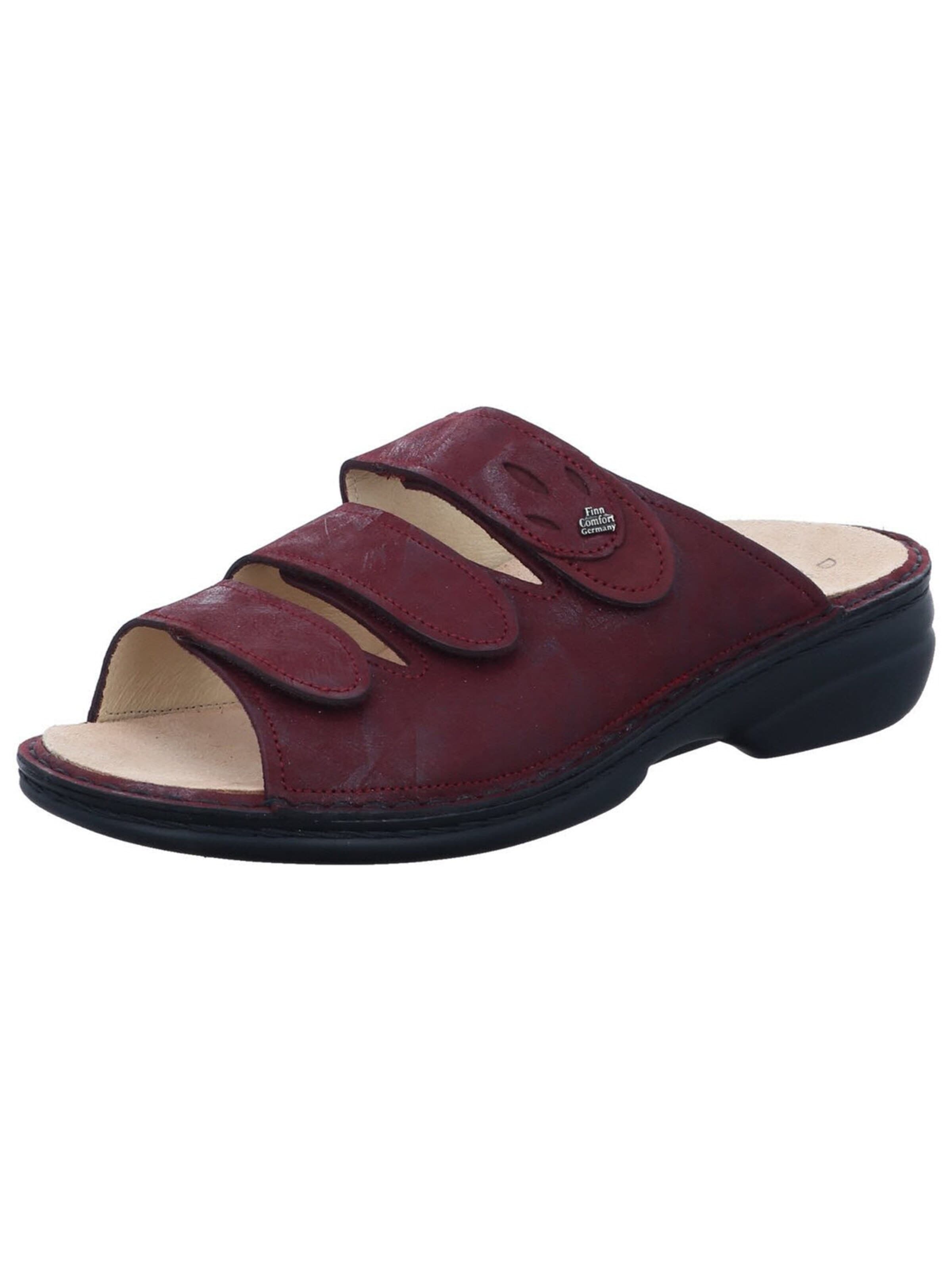 Finn Comfort Remsandal 'Pantolette Damen 02554 902335 Echtleder in rot' i röd: framsida
