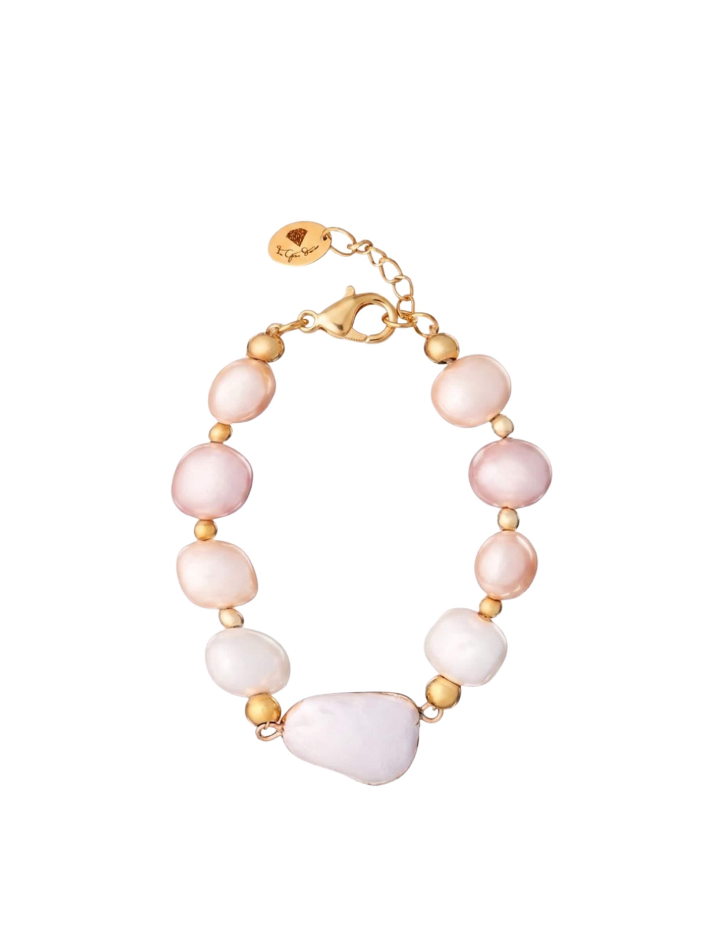 THE GEM STORIES JEWELRY Armband 'Mother of Pearl' in Roze