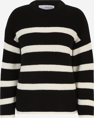 Selected Femme Petite Sweater 'BLOOMIE' in Black: front