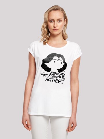 F4NT4STIC T-Shirt 'DC Comics Wonder Woman Fierce Sketch' in Weiß: Vorderseite