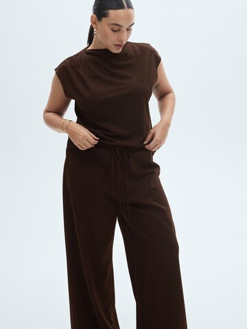 MANGO Loosefit Hose 'CANDELA' in Braun