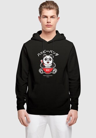 Merchcode Sweatshirt 'Torc - Happy Panda' in Zwart: voorkant