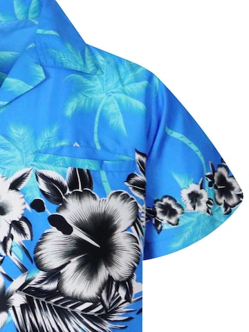 Camicia da donna 'Flower Chest' di King Kameha in blu