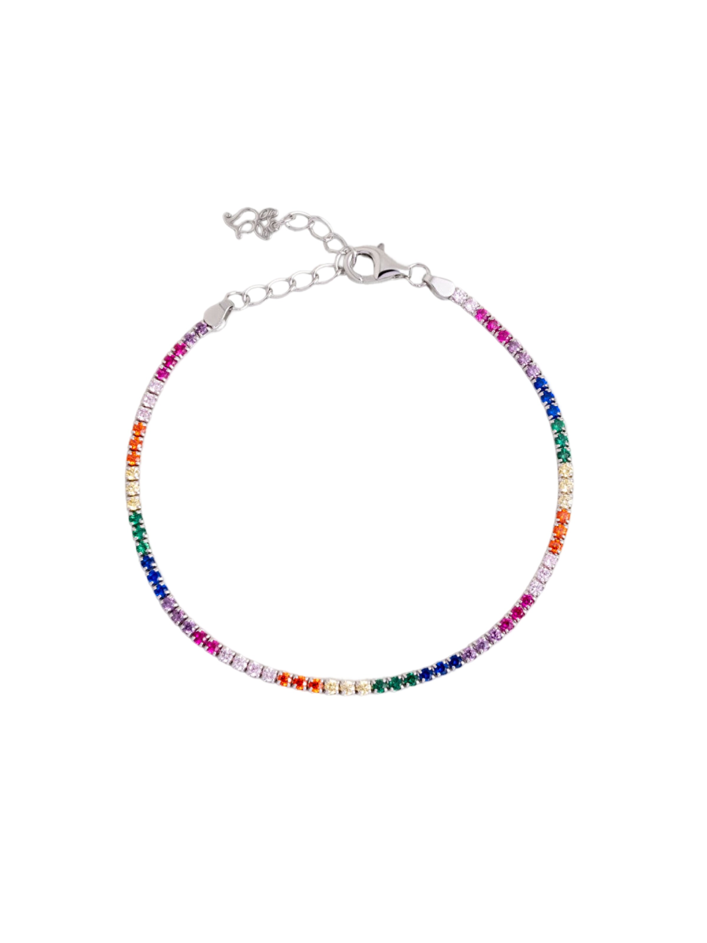 So Chic Armband in smaragd / orange / pink / silber, Produktansicht