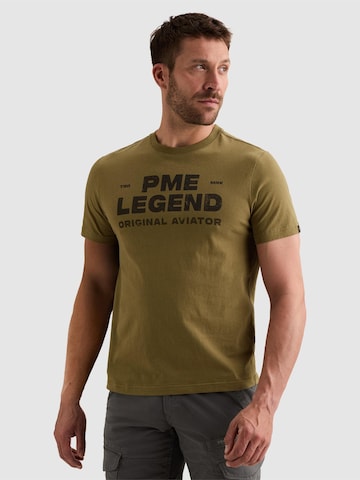 PME Legend T-shirt 'T-shirt with rugged artwork on the chest' i brun: framsida