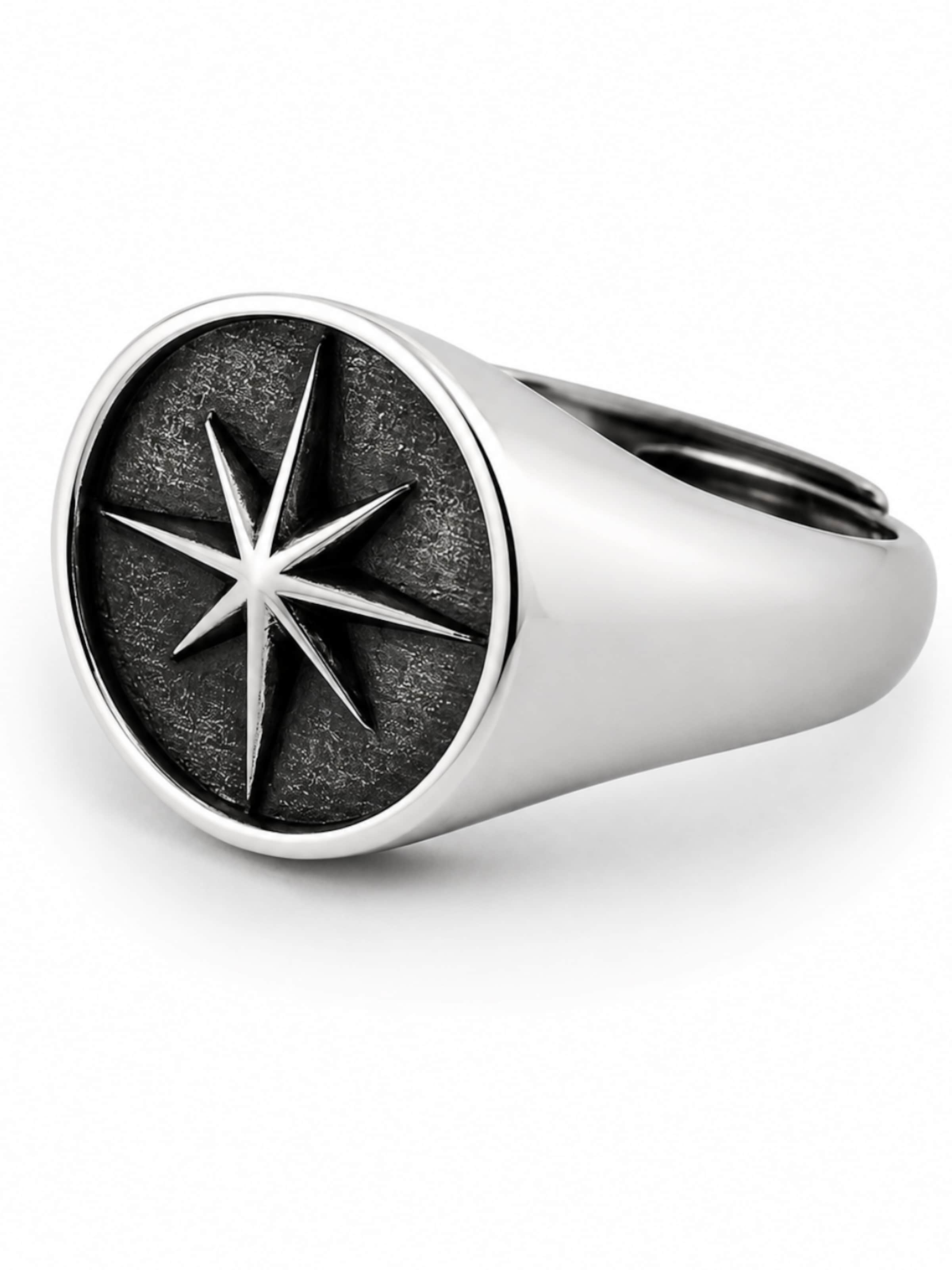 Eternal Ring 'Kompass'‌‌‌‌‌‌‌‌ in Silber: Vorderseite