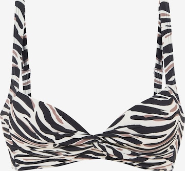 LASCANA T-shirt Bikinioverdel i beige: forside