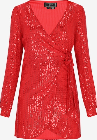 faina Kokteilové šaty - Červená: predná strana