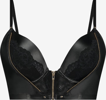 Hunkemöller - Push-up Soutien 'Talia' em preto: frente