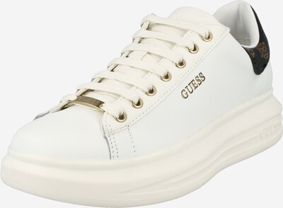 GUESS Sneakers low 'SALERNO' i brun / gull / svart / hvit, Produktvisning