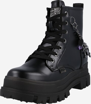 BUFFALO Lace-Up Ankle Boots 'ASPHA CHARMS' in Black: front