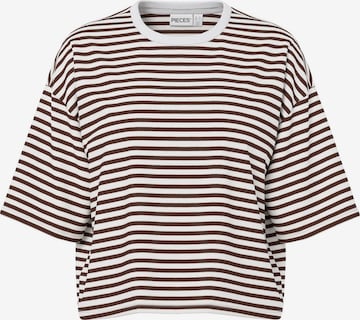 PIECES Shirt in Brown: front