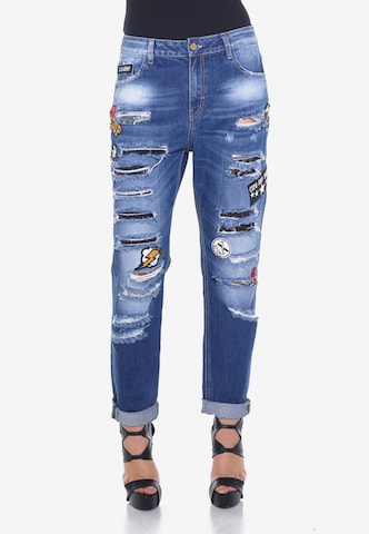 CIPO & BAXX Loosefit Jeans 'Ripped' in Blau: predná strana