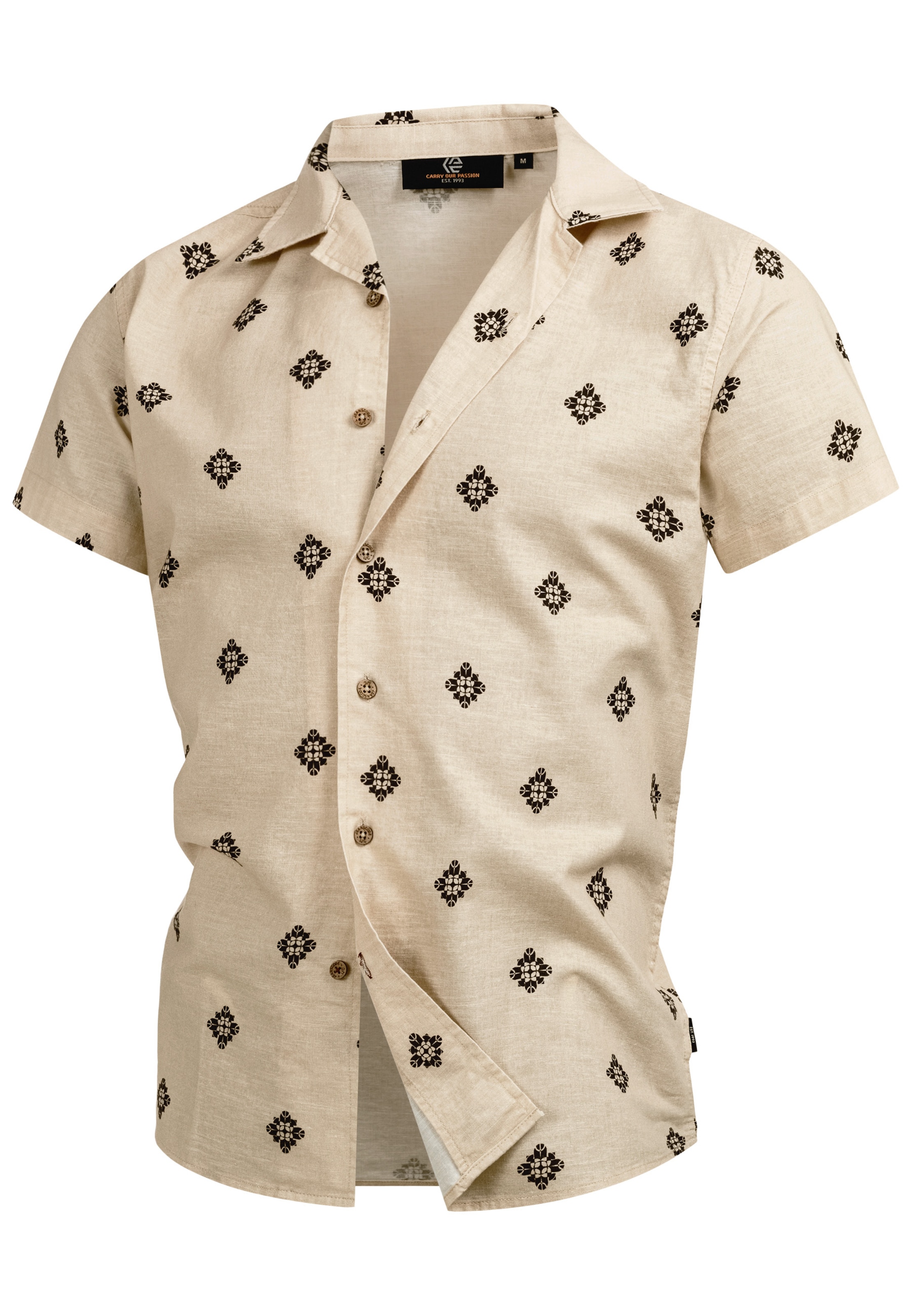 INDICODE JEANS Button Up Shirt 'Cotta' in Beige: front