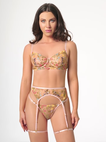 Orchibelle Bralette Underwear Sets in Pink: front