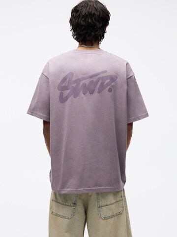 T-Shirt Pull&Bear en violet : devant