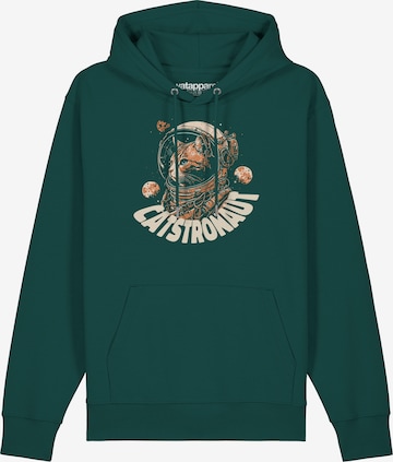 Sweat-shirt 'Catstronaut' Watapparel en vert : devant