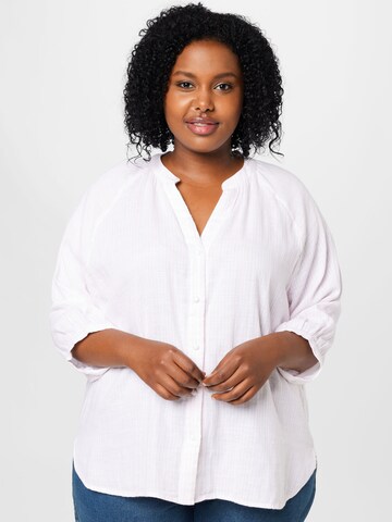 Selected Femme Curve Blouse 'Alberta' in Wit: voorkant