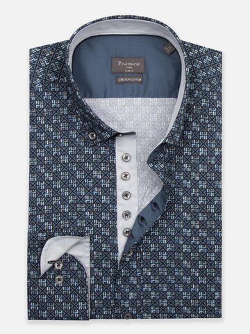 Coupe slim Chemise business 'Donatello Poplin Stretch Man Shirt Blue Light Blue' 7Camicie en bleu