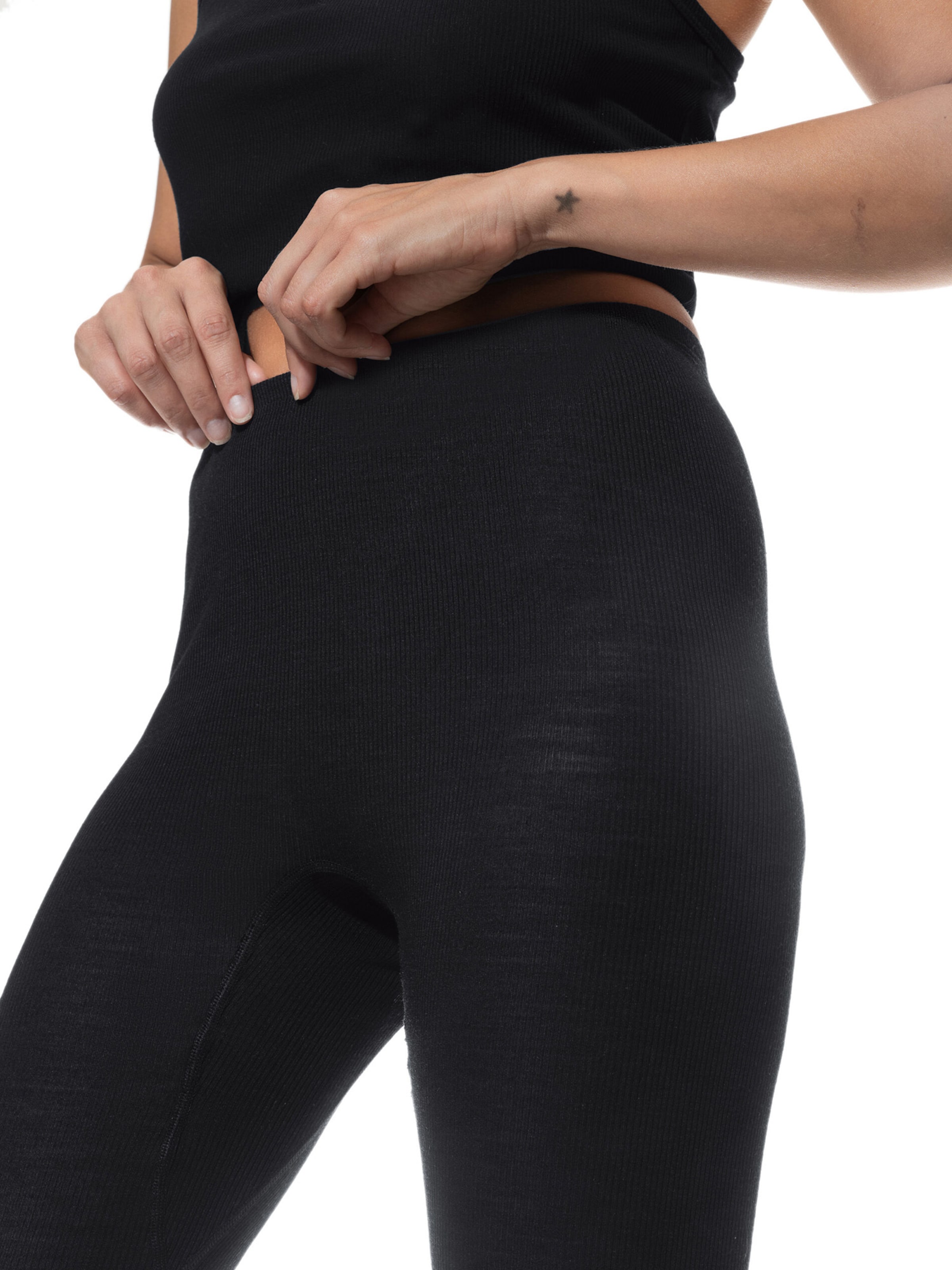 Mey Skinny Leggings 'Wool Love' in Black