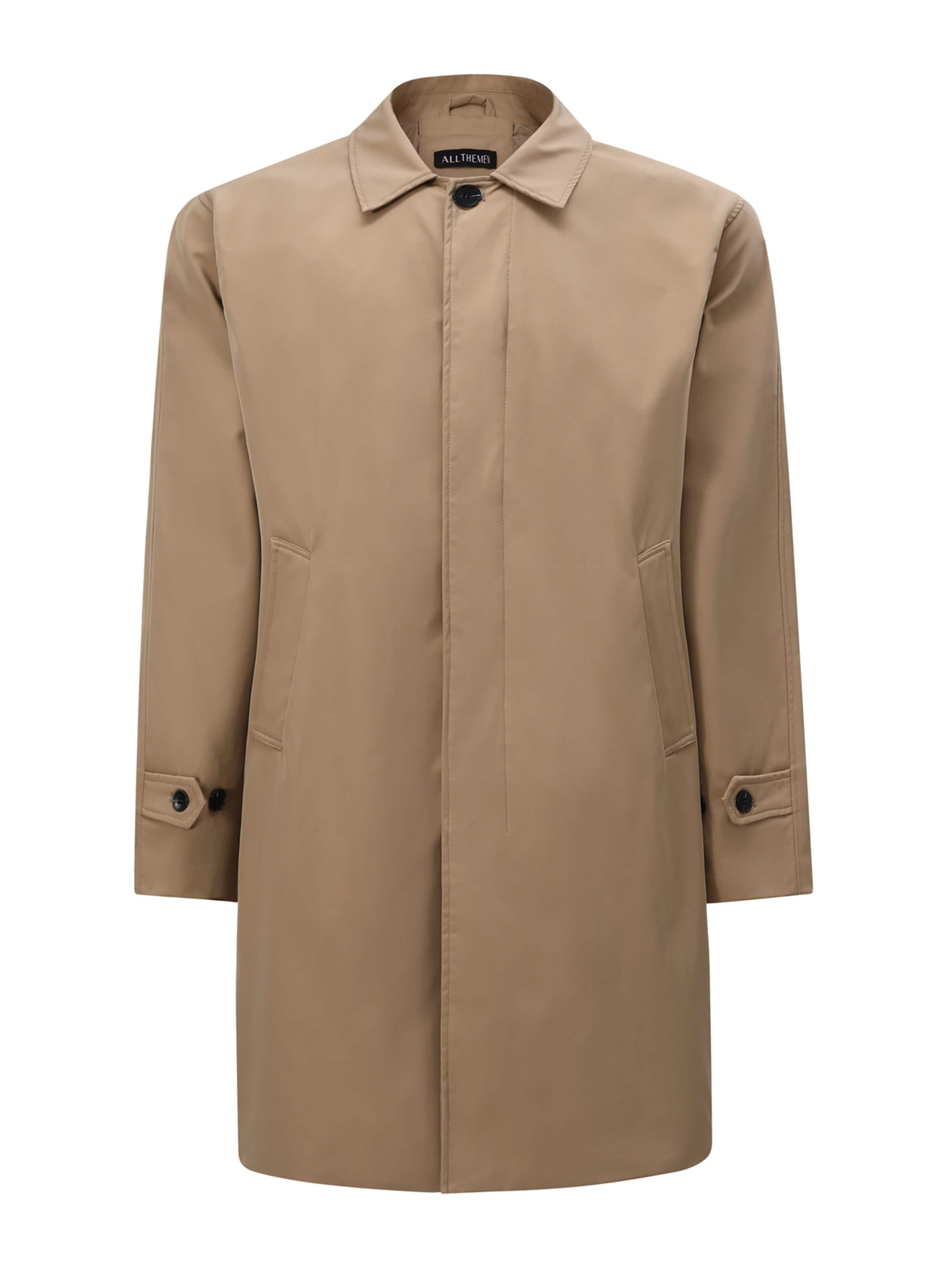 ALLTHEMEN Between-Seasons Coat 'Hauch' in Green: front