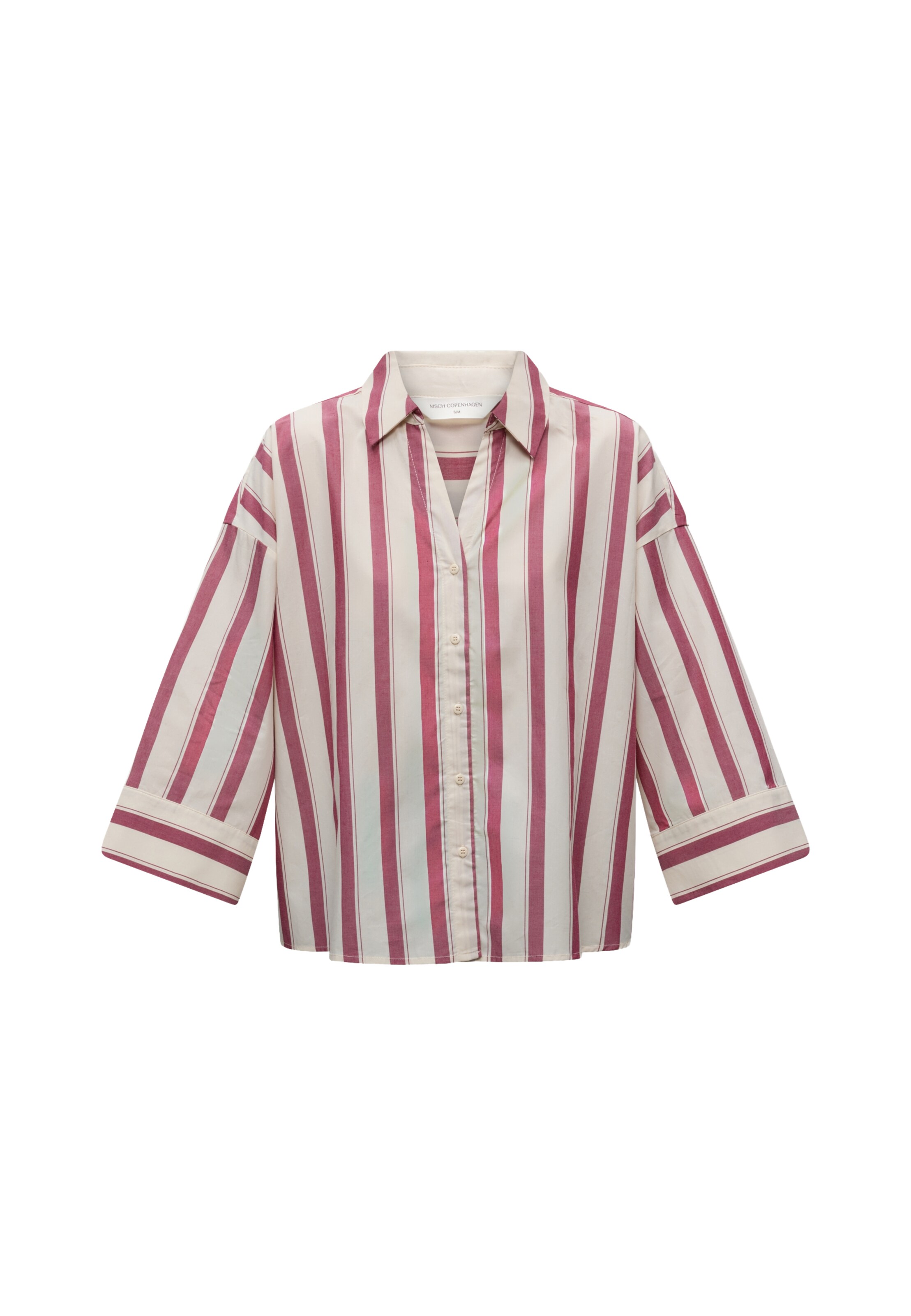 MSCH COPENHAGEN Blouse 'Susana Selmina' in XS-S in de kleur Ecru / Bourgogne, Productweergave