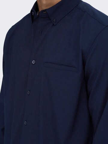 Only & Sons Regular fit Button Up Shirt 'Yuki' in Blue