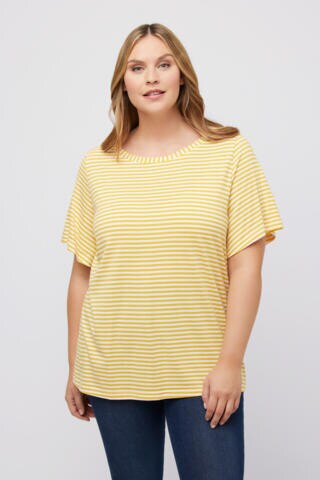 T-shirt Ulla Popken en jaune : devant