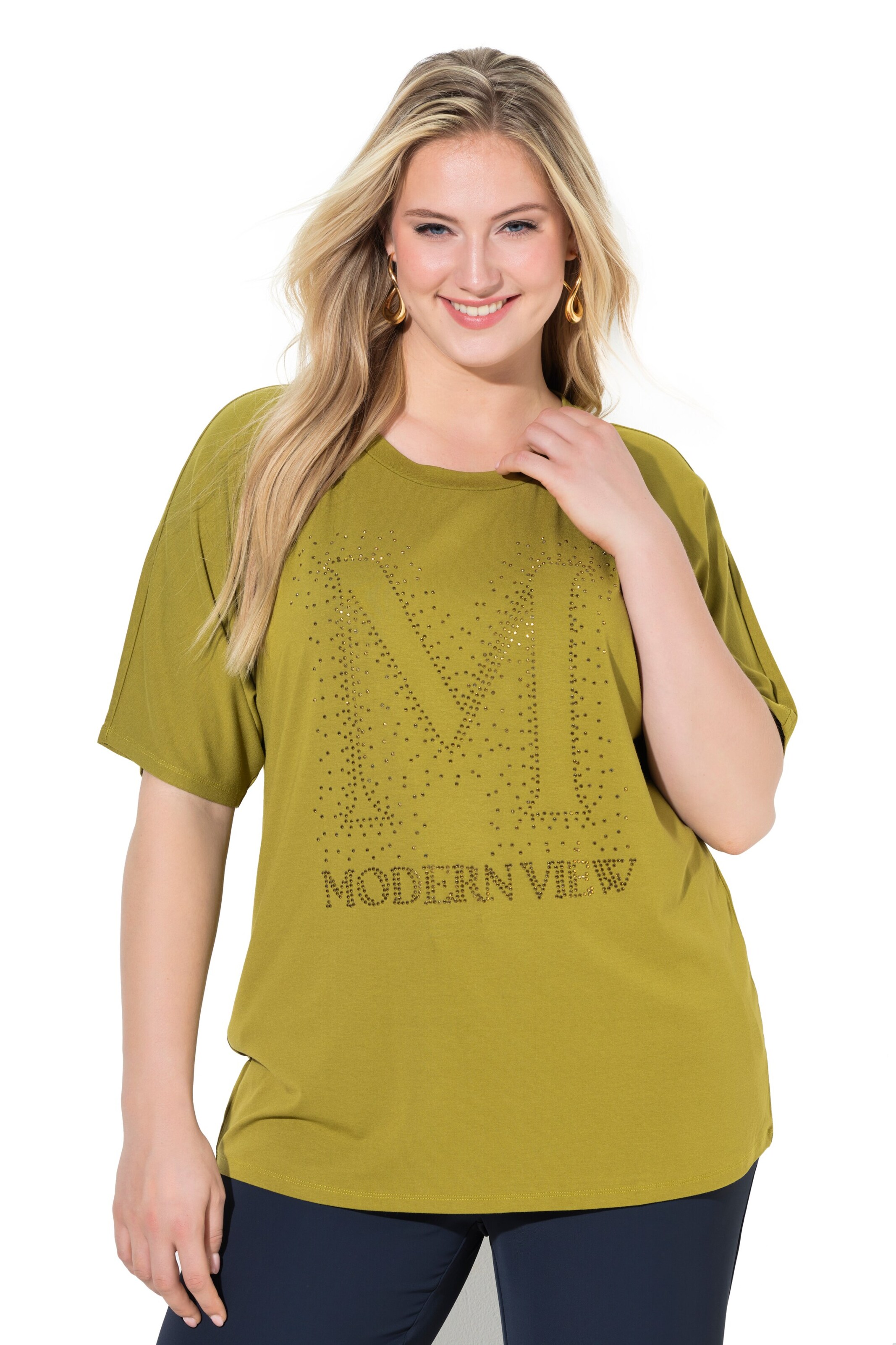 Ulla Popken Shirt in Geel: voorkant