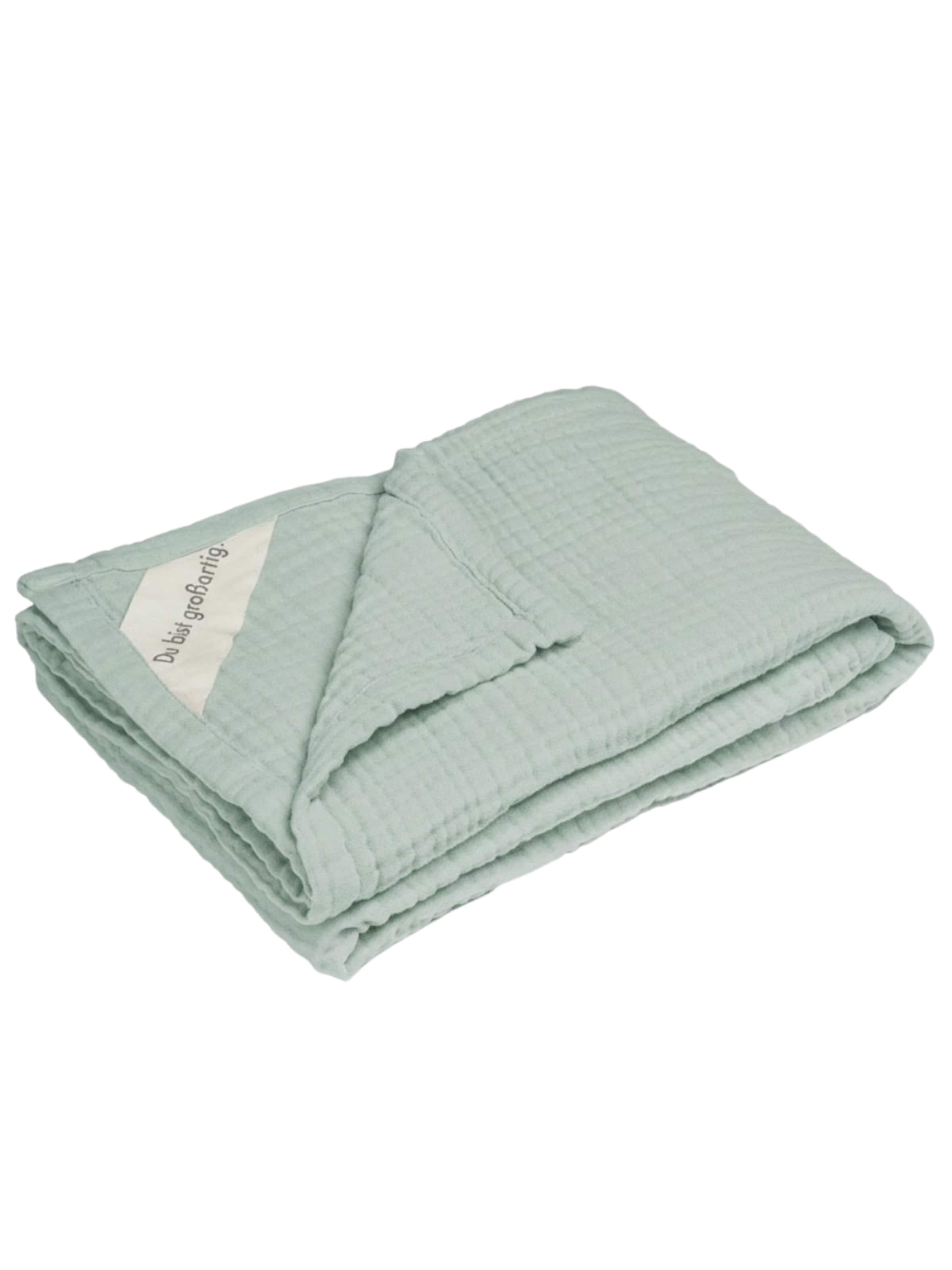 MOYO Babydecke 'Musselin Decke 100 cm x 75 cm Heller Eukalyptus'‌‌‌‌‌‌‌‌‌‌ in Grün: Vorderseite