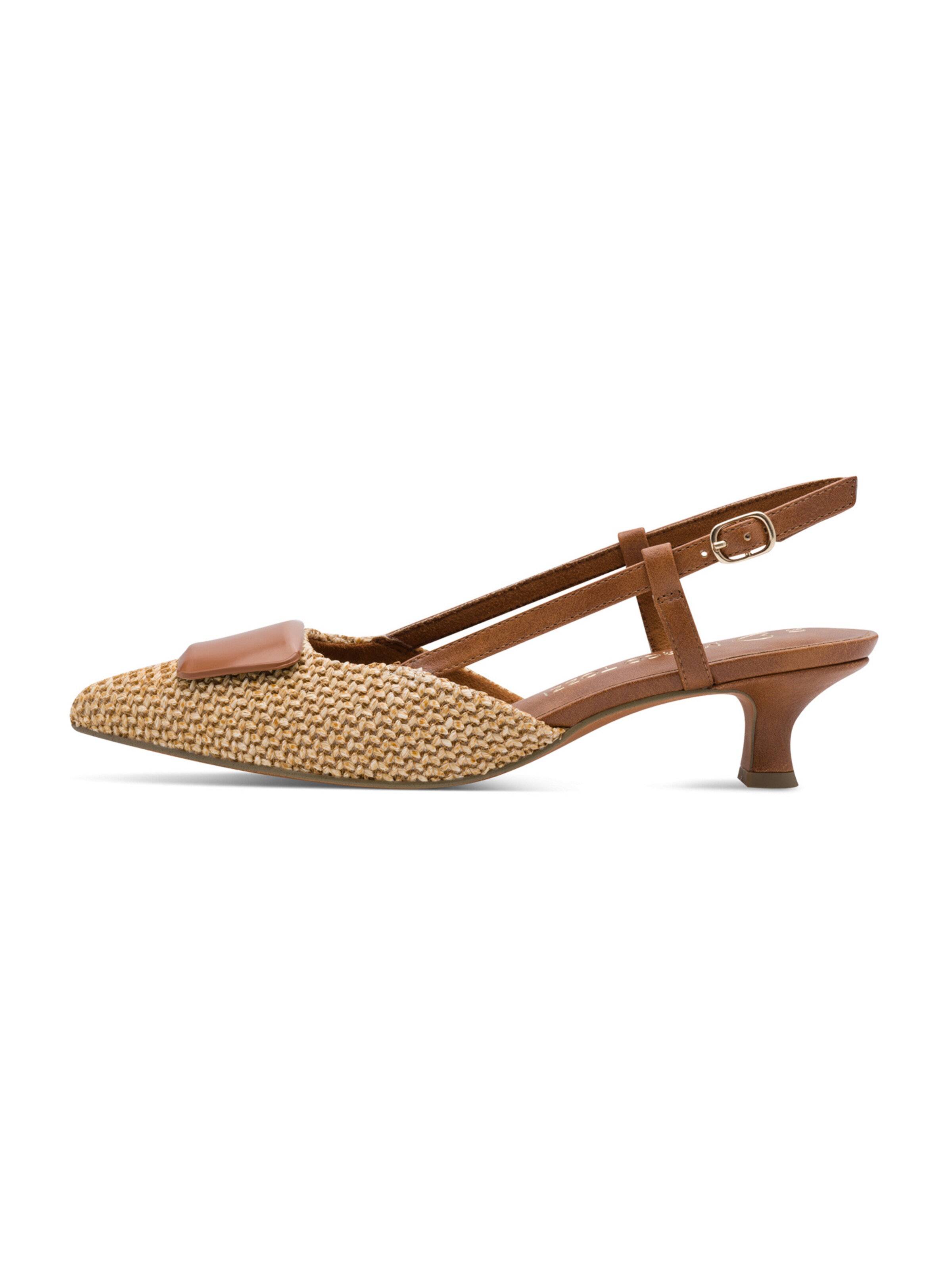 MARCO TOZZI Čevlji s peto in s paščki | rjava barva