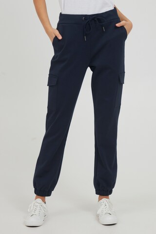 Oxmo Tapered Cargobroek 'Henni' in Blauw: voorkant