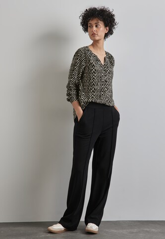 STREET ONE Gemusterte Bluse in Schwarz