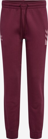 Hummel Tapered Workout Pants in Red: front